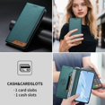 thumbnail image 2 of Funda Tipo Cartera de Cuero Sintético para Samsung Galaxy S24 Plus Bloqueo RFID, con Ranuras para Tarjetas y Bolsillo para Efectivo, Cierre Magnético Fuerte Verde, 2 of 6