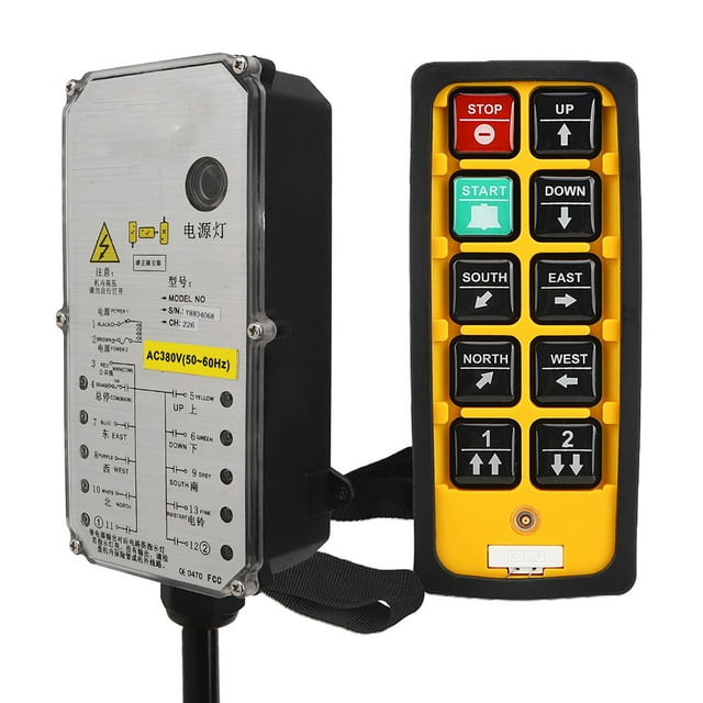 Control remoto inalámbrico por radio de grúa, controlador remoto industrial Controlador remoto industrial doble Controlador de elevación de grúa de polipasto Construido para el futuro Jadeshay A