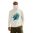 thumbnail image 2 of SEANATIVE Men's Outdoor Fishing Hoodie Sun Protection with Face Cover, Lightweight Portable Sun Block Top UV Protection Hooded Pullover for Travel Fishing, 2XL, Sea Turtle Blue Beige, 2 of 7
