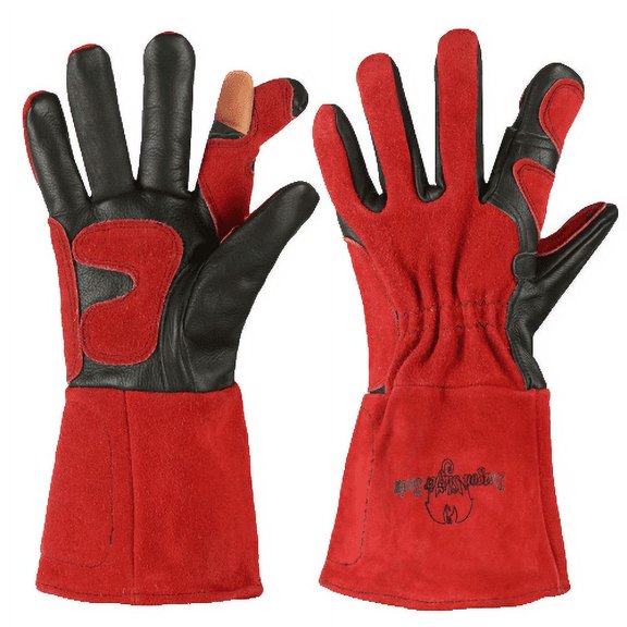Strongarm MIG/TIG Welding Gloves With Removable Finger Welding, Construction, Industrial, BBQ, Gardening
