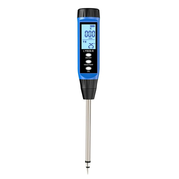TFixol LY609-K Soil Nutrient Analyzer with LCD Display, Nitrogen & Temperature Detection, Replaceable Electrodes, Automatic Compensation, No Battery Included
