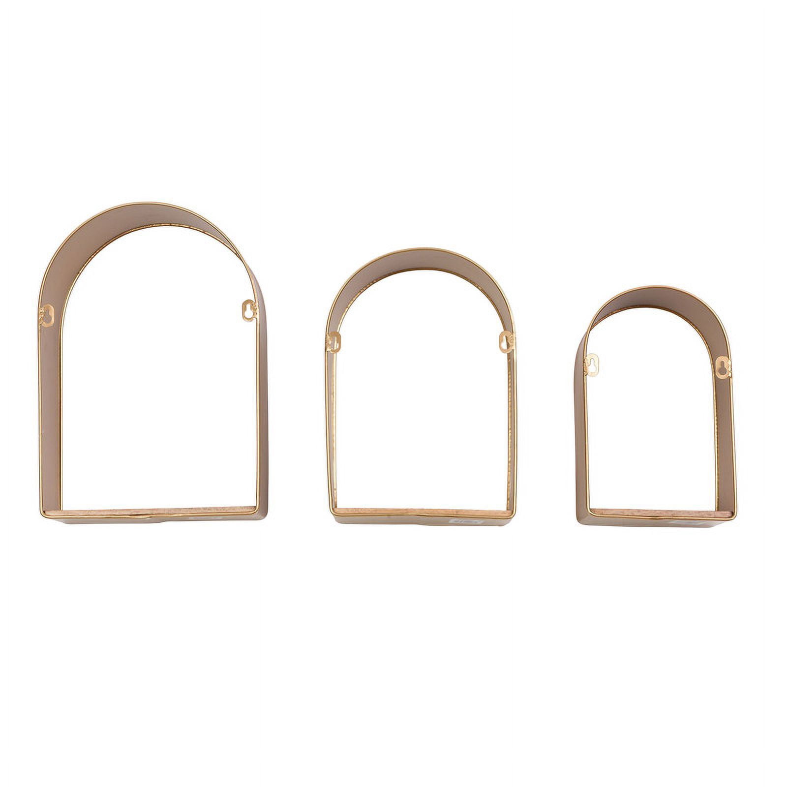 Aurelia Gold Arch Metal Modern Wall Shelf Set of 3