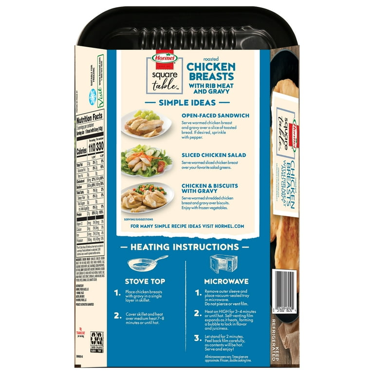 HORMEL SQUARE TABLE Roasted Chicken Breasts Gravy Entrée