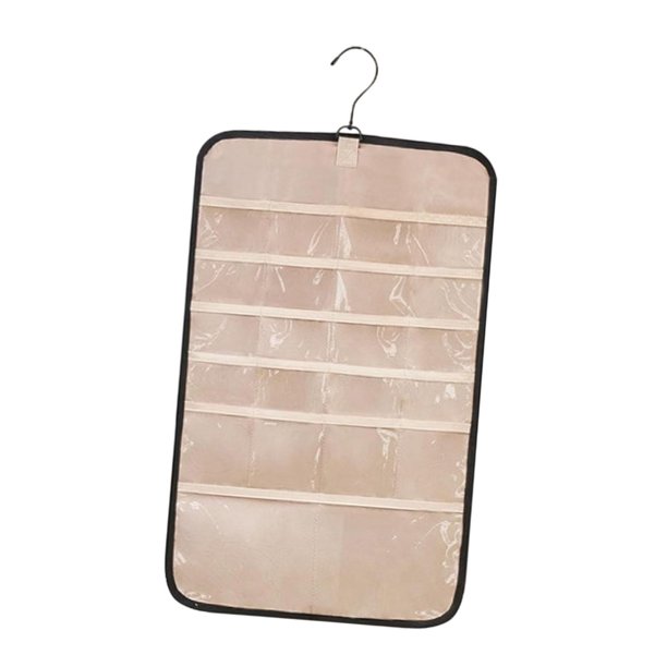 Organizador colgante de joyería, rollo de joyería con gancho, bolsa de almacenamiento de doble cara a la moda para exhibir colgantes para el hogar, Pequeño