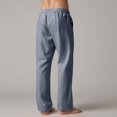 thumbnail image 5 of WOLIAUO Mens Linen Pants Summer Beach Pants Casual Loose Fit with Waist Drawstring Lightweight Vacation Clothing (L Light Gray), 5 of 6