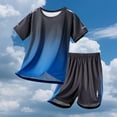 thumbnail image 4 of Boys Clothing Sets Printed Tops & Sweatpants Outfits Sportwear Sweatsuits Tracksuits 5-16 Year Blue 13-14 Years, 4 of 5