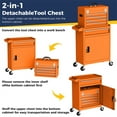 thumbnail image 4 of Aukfa Tool Box, 2-in-1 Rolling Tool Chest & Cabinet on Wheels for Garage Workshop, 5-Drawer, Orange, 4 of 10