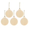 thumbnail image 3 of Adornos navideños colgantes de madera de múltiples formas surtidos para decoración DIY Bola redonda 5pcs, 3 of 9