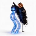 thumbnail image 4 of Lypsnake Halloween Soul Harvester Animated Garden Light, Pumpkin Head Grim Reaper Stake Light with Blue Flowing Ghost String Lights, Outdoor Decor for Halloween Yard Lawn Pathway, 4 of 7