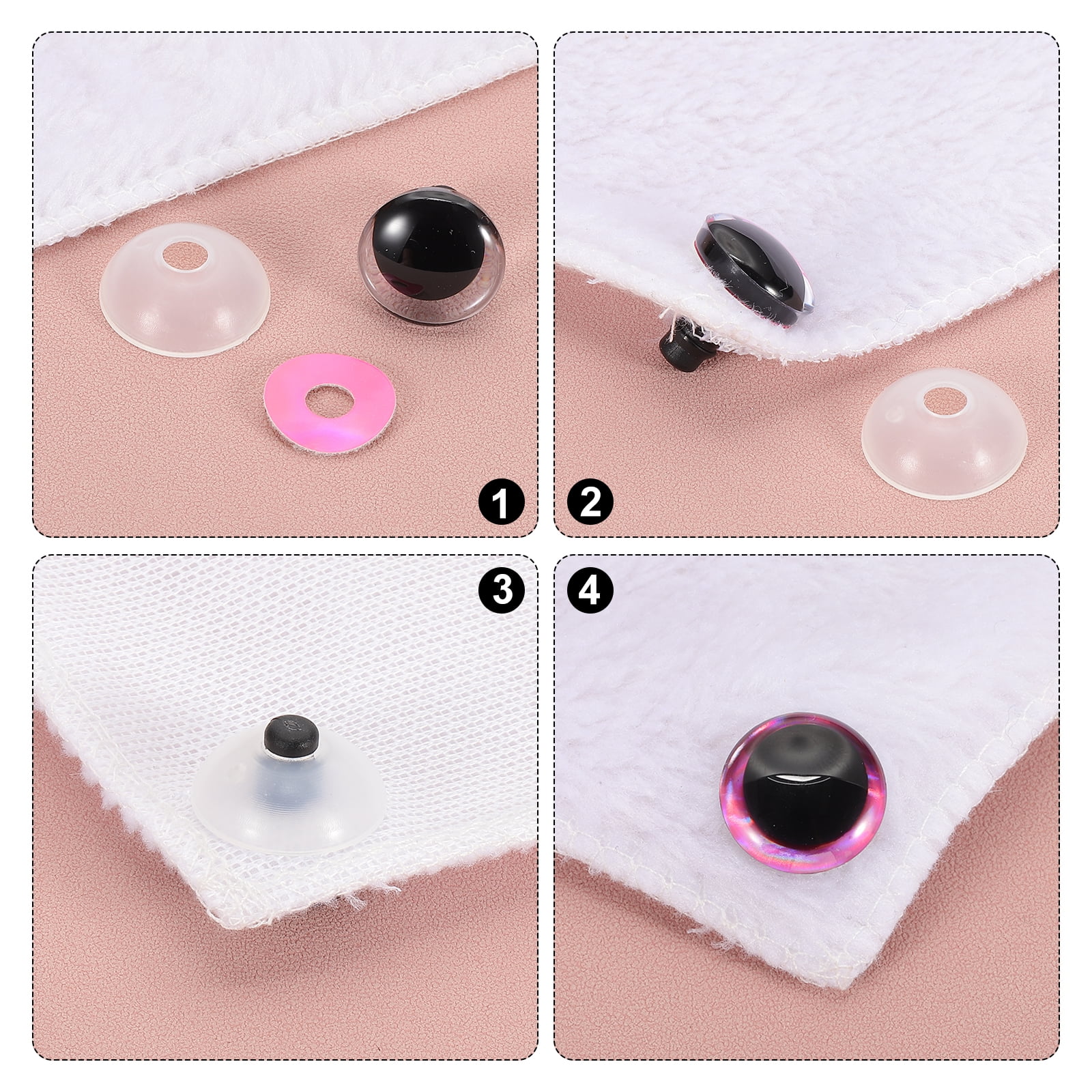 Uxcell 25mm Flash Safety Eyes, 48 Pcs Moon Doll Eyes Realistic Colorful Crocheting Safety Eyes for Decor Crochet Accessories Dolls Craft Halloween, 6 Colors