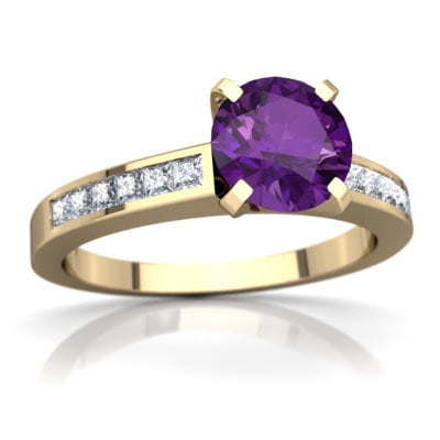 Amethyst Channel Set Ring in 14K Yellow Gold by