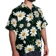 thumbnail image 2 of Daisy Men's Short Sleeve Hawaiian Shirt, Casual Printed Button Down Beach Tops for Summer, Spread Collar Mens Shirts Unisex, 2 of 6
