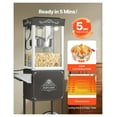thumbnail image 4 of Popcorn Machine with Cart, 8oz Kettle, 800W Popper, 6-8 Cup Batch, Theater Style, 2-Button Control, Glass Door, 3 Spoons, Black, 4 of 9