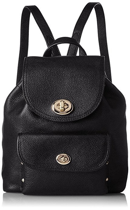 coach mini turnlock rucksack black