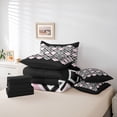 thumbnail image 6 of Castle Fairy Minimalist Checkered Twin Bedding Sets,Black Pink Grey Bedding Comforter Set, 6 of 8