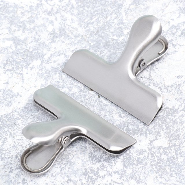 SHOWERORO 6Pcs Food Bag Clips Stainless Steel Sealing Clamps for Kitchen Office Home Use 3 Inches