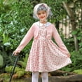 thumbnail image 3 of XFHLMJFF 100 Days Of School Grandma Floral Dress Set Children Girls Carnival Party Clothes 1Pc Headscarf+1Pc Sundress+1Pc Coat 3Pcs 5-6Y, 3 of 8