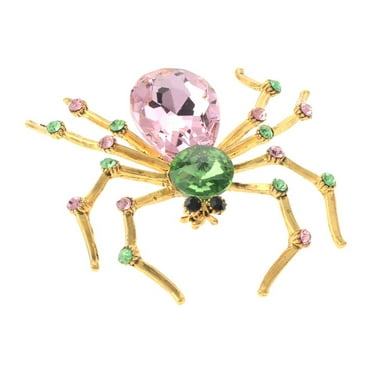 Large Crystal Spider Brooch