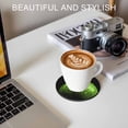 thumbnail image 6 of Light Green Fruit Coasters Set of 6, Absorbent Coasters for Drinks, Modern Minimalist Decor Black Background Coaster for Desk Coffee Table Protection, Home Decor House Warming Gifts 4", 6 of 8