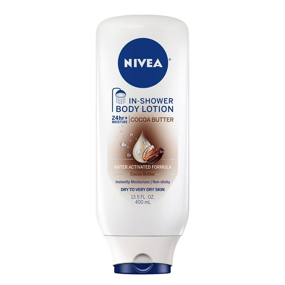 NIVEA cocoa Butter In Shower Lotion, Body Lotion for Dry Skin, 135 Fl Oz Bottle