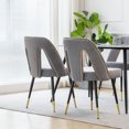 thumbnail image 3 of Dining Chairs Cushion Seat Back with Metal Legs Kitchen Dining Room Chair Set Upholstered Velvet Fabric Accent Chair(Gray,Set of 2), 3 of 8