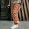 thumbnail image 4 of Mens Cargo Pants Elastic Waist Stretch Hiking Pants Lightweight Quick-Dry Windproof Workout Trousers With Multi Pockets, 4 of 9