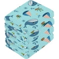 thumbnail image 4 of SKYSONIC Whale Cotton Washcloths Set of 6, Highly Absorbent Soft Fingertip Towel for Bathroom, Gym, Hotel and Spa, 12 x 12 Inch, 4 of 7