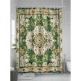 thumbnail image 5 of Green Orange Boho Shower Curtain, Vintage Bohemian Geometric Pattern Bathroom Decor Curtains Set with Hooks, Waterproof Fabric Home Accessories， 72 X 78 Inch Long, 5 of 6