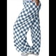 thumbnail image 2 of Pantalones Casuales A Cuadros para Mujer, Cintura Elástica, Cómodos, Holgados, de Pierna y con Bolsillos Azul Mar XL, 2 of 7