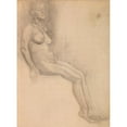 thumbnail image 2 of Stanisław Wyspiański 14x18 Black Ornate Wood Framed Double Matted Museum Art Print Titled - Act of a Sitting Woman (1891-1892), 2 of 5