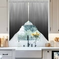 thumbnail image 2 of Swag Curtains Valances for Windows, Gray Black Ombre Short Kitchen Window Curtains Over Sink, Aesthetic Abstract Watercolor Cafe Curtains Panel Set Of 2,Rod Pocket, 63 Inches Length, 2 of 8