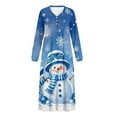 thumbnail image 5 of SEANATIVE Christmas Nightgown for Women Long Sleeve Sleep Shirt with Button Front Pajama Dress Night Gown Cozy Full Length Nightdress, 2XL, Snowman Snowflake Moon Blue, 5 of 7