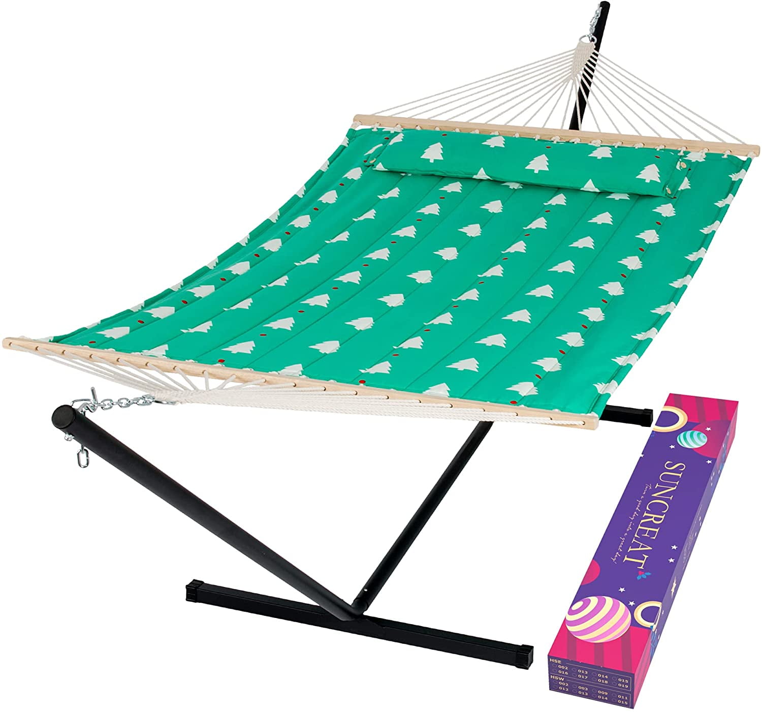 SUNCREAT Double Hammocks 2 Person Heavy Duty,475 lbs Capacity, Free