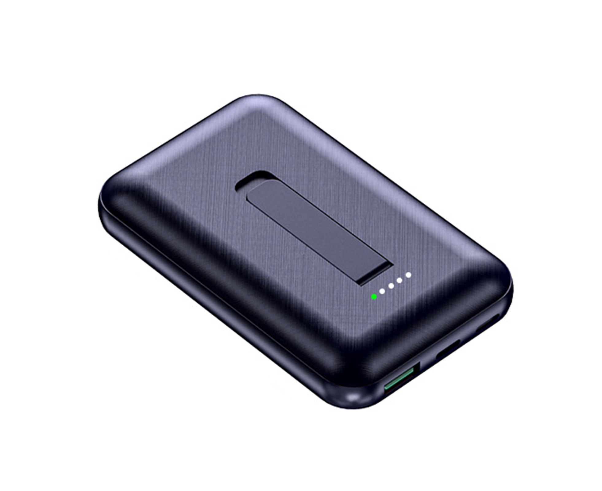 Wireless Charger Mini Fast Charging Portable Magnetic Power Bank with Holder for Mobile Phone-Blue