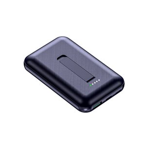 Chargeur sans fil Mini Banque de puissance magnétique portable à charge rapide avec support pour téléphone mobile-bleu