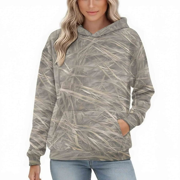 Womens Camo Hoodies Oversized Maple Leaf Fleece Pullover Sweatshirts Long Sleeve Unisex Mens Shirts Tops, 3XL Camouflage