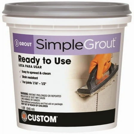 Custom Building Products Simplegrout Pre-Mixed Tile Grout - Finely Sanded - Quart, Haystack