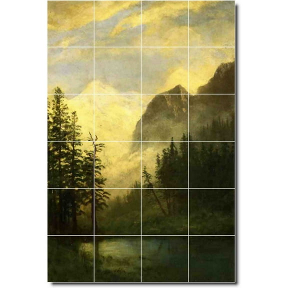Ceramic Tile Mural-Albert Bierstadt Landscapes Painting 57. 17" w x 25.5" h using (24) 4.25 x 4.25 ceramic tiles