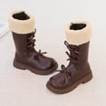 thumbnail image 6 of WAVSUF Girls Fleece Knee High Boots Wide Width Soft Sole Anti Slip Winter Trendy Cute Boots Brown 10 Toddler, 6 of 8