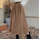 thumbnail image 2 of Falda acampanada vintage de pana de cintura alta y efecto adelgazante para mujer - Vestido largo informal para salir, 2 of 8