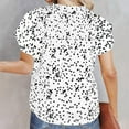 thumbnail image 5 of Zhouzou Women's Casual V Neck Floral Print Smocked Short Sleeve Chiffon Blouses Bohemian Top Shirts, 5 of 5