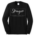 thumbnail image 2 of Wild Bobby Stronger Than Cancer Distressed Breast Cancer Awareness Men Long Sleeve Shirt, Black, Small, 2 of 6