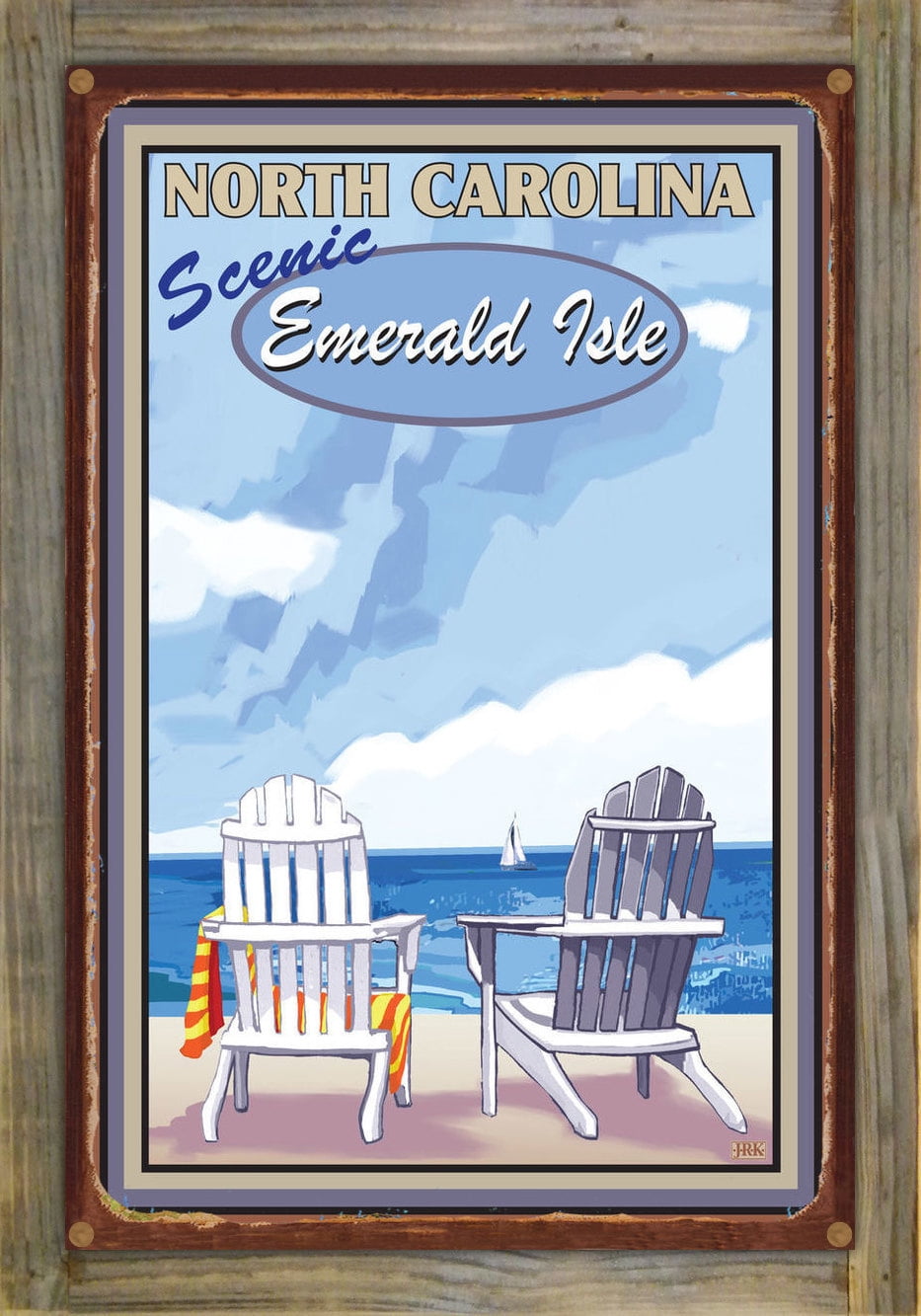 north carolina outdoor furniture stores on Emerald Isle North Carolina Adirondack Chairs Rustic Metal Print On Reclaimed Barn Wood By Joanne Kollman 12 X 18 Walmart Com Walmart Com