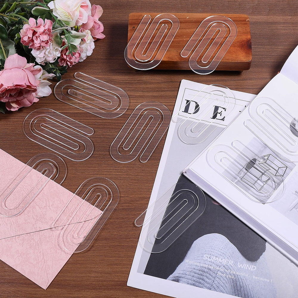 40Pcs Jumbo Blank Sublimation Paper Clips 4x2inch Large Bulk Acrylic Sublimation Paperclips Personalized Paper Clip