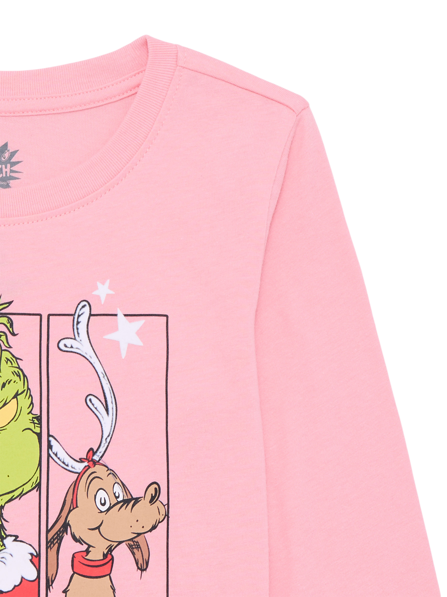 Dr. Seuss Grinch Girls Graphic Tee with Long Sleeves, Sizes 4-16