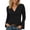 Black, variant on Womens Deep V Neck Long Sleeve Shirts Ruched Fitted Going Out Tops Slim Fit, Fall Trendy, Basic Tees, Cinched Waist Tops