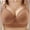 Khaki, variant on Pitauce Sports Bras for Woman Printing Gathered Together Comfortable Large Size Daily Bra Underwear No Rims Solid Color Wireless Bra