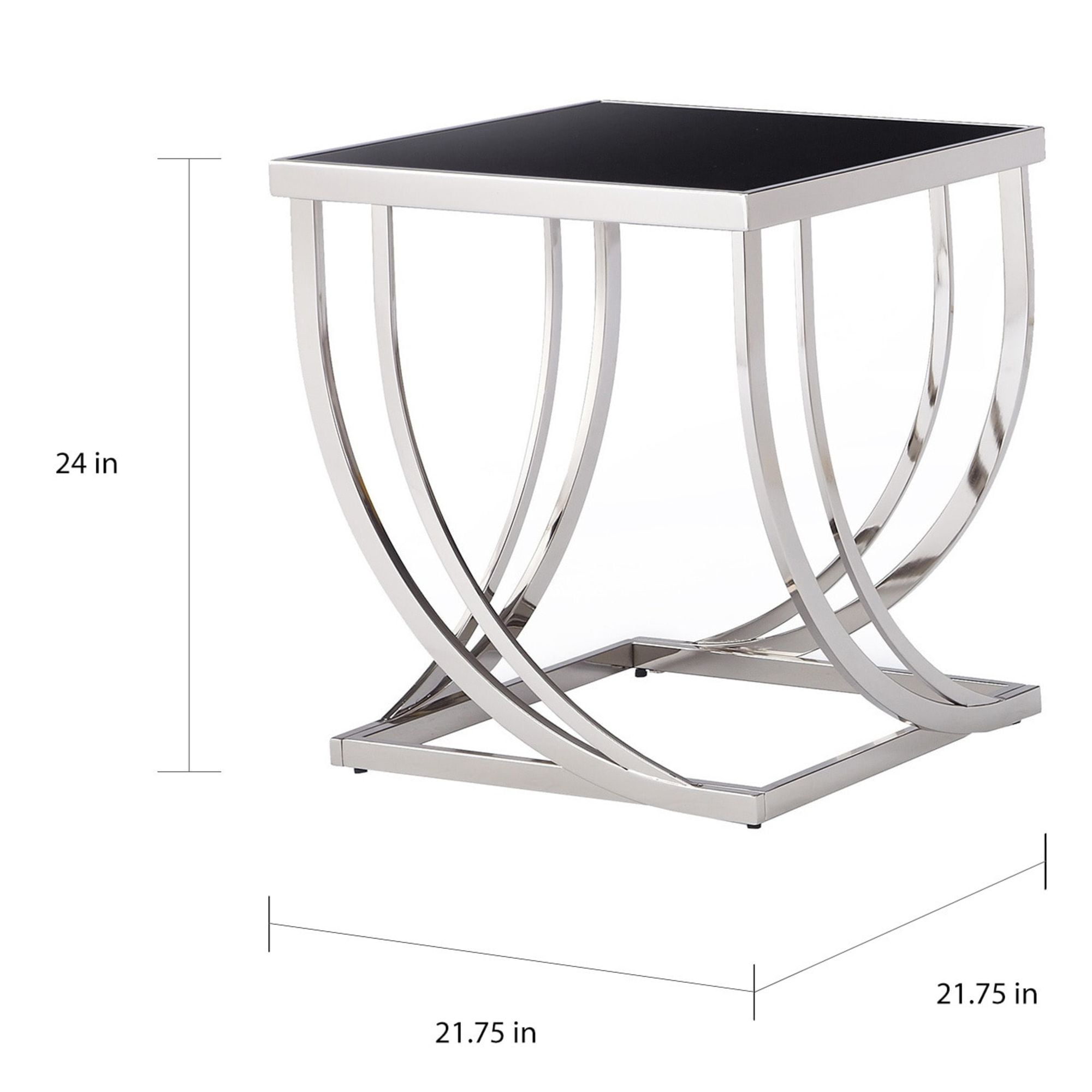 Weston Home Steel Arch Curved Sculptural End Table, Chrome
