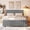 Gray, variant on Queen Velvet Upholstered Platform Bed with Twin XL Trundle, Beige, No Box Spring Needed, Space-Saving Sofa Bed for Guest Room, Apartment