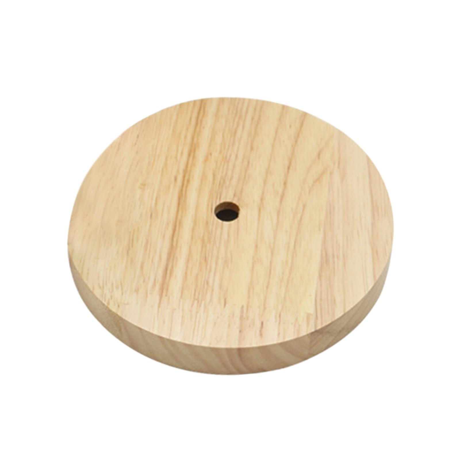 Best Beautiful Shape Circle Wood Base Polished Fittings Round Wooden Lamp  Base